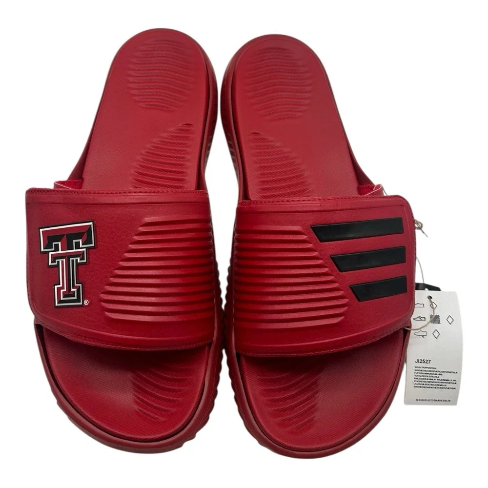 Adidas Alphabounce Slide‎ 2.0 Texas Tech Red Raiders Sandals Mens Sz 13 JI2527